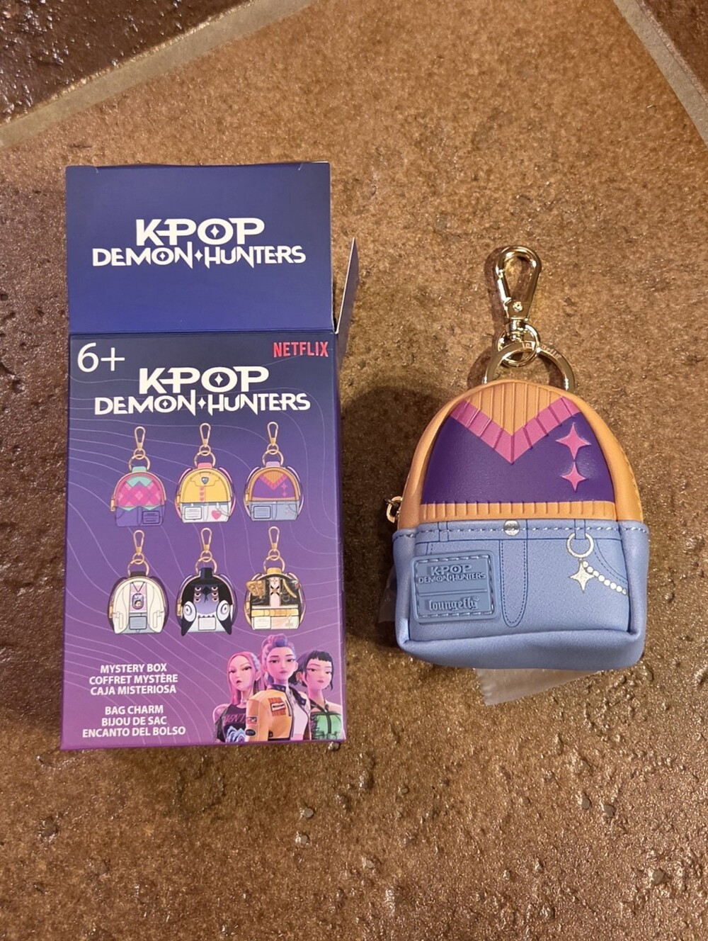 NEW! Loungefly KPop Demon Hunters Mystery Backpack Keychain Charm - Mystery Saja